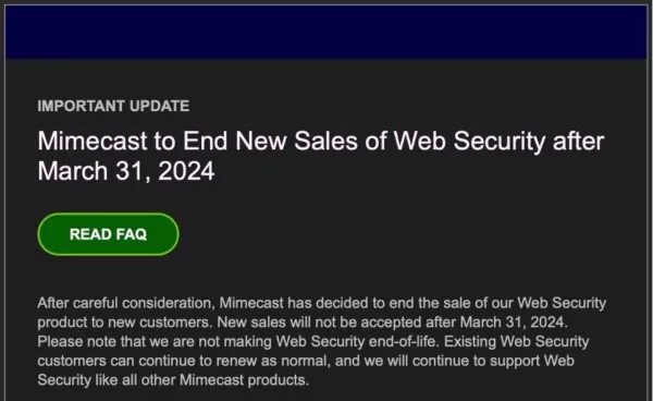 What to do about Mimecast’s Cloud Web Security announcement